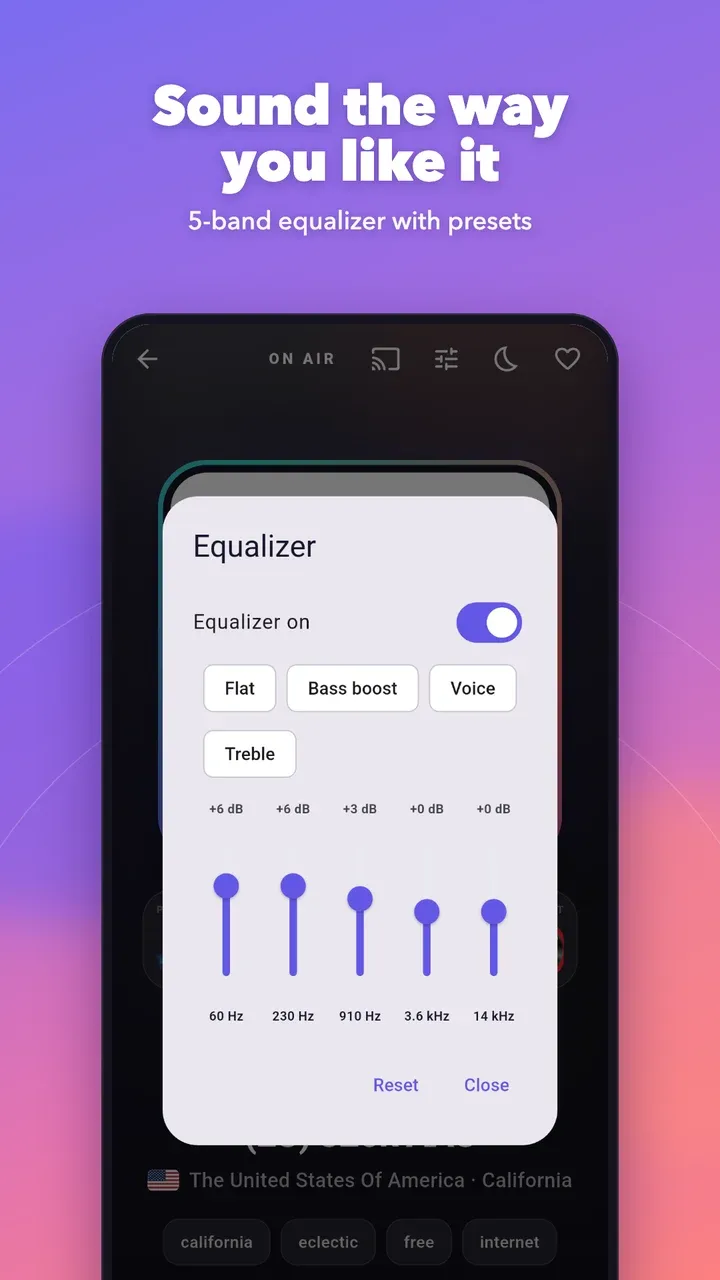 The built-in equalizer
